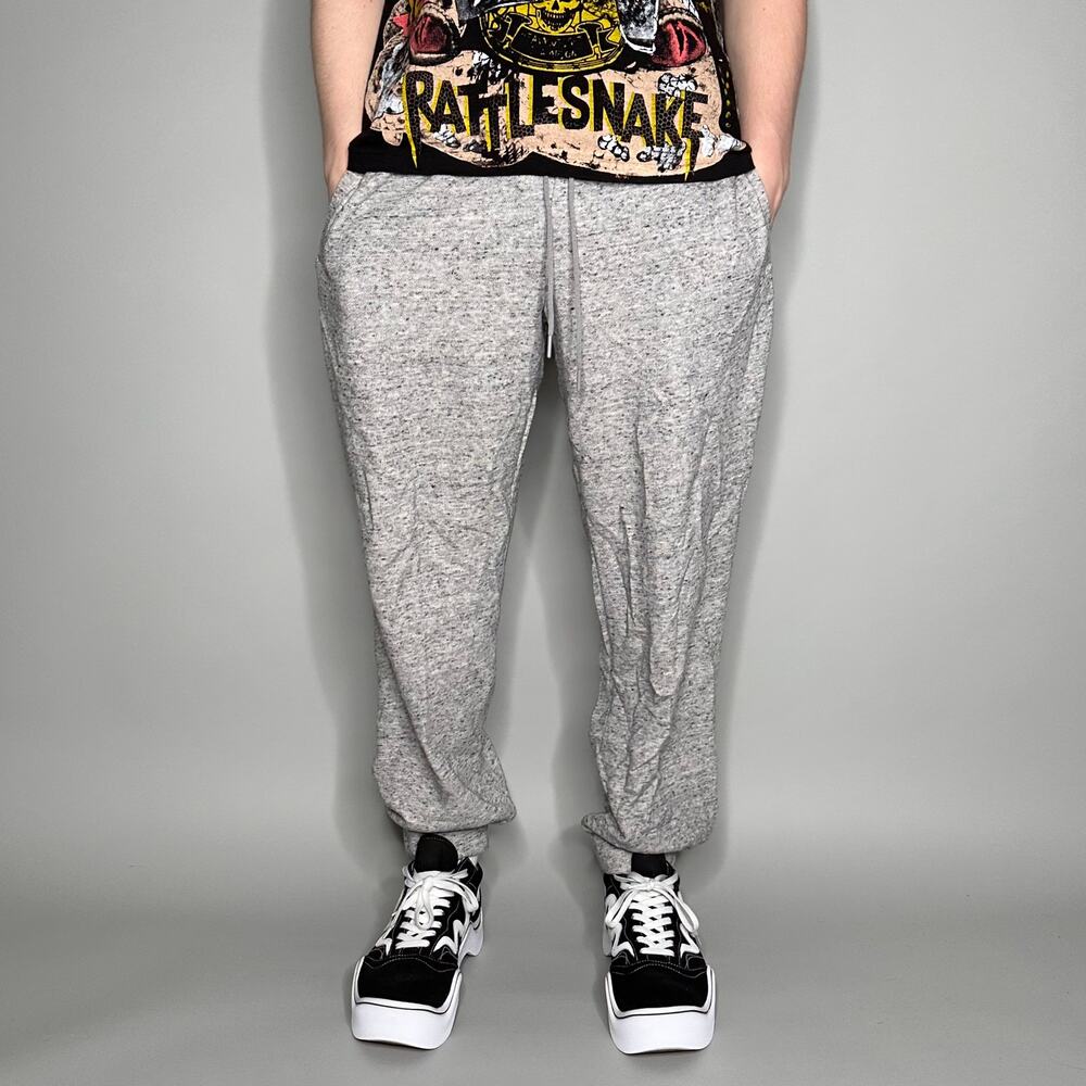 Vintage Y2K Adidas Joggers Mens XL Baggy Heather Grey Sweatpants Elastic Cuffs - Picture 2 of 4